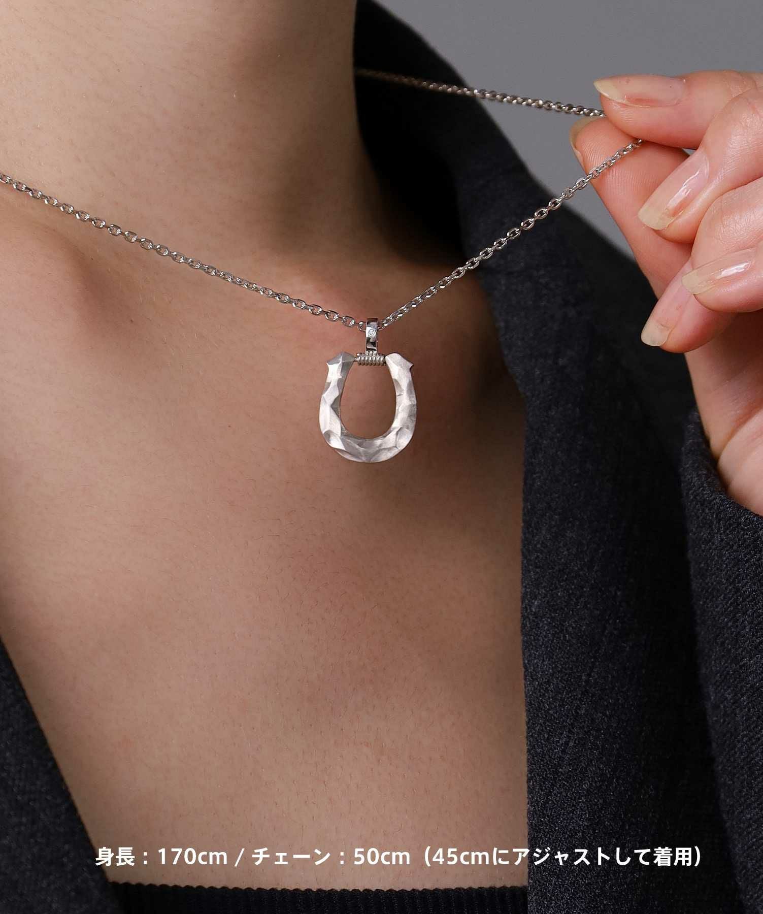 for Gift”クラフトテクスチャーホースシューネックレス/シルバー925