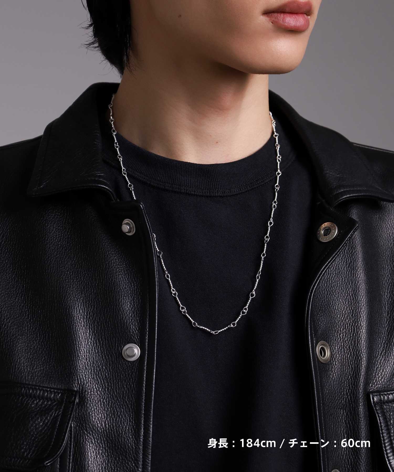 BASIC”シルバーチェーンネックレス（ロールデザイン）/シルバー925