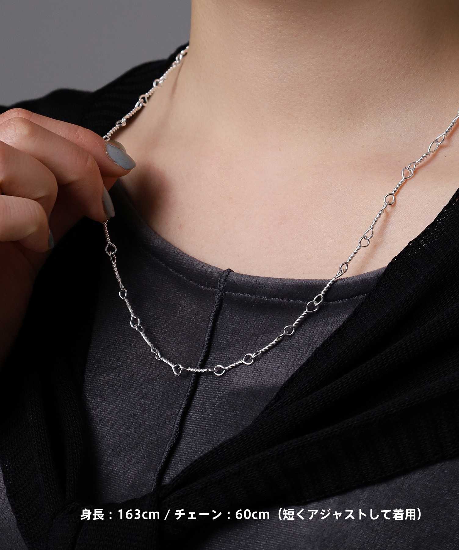 BASIC”シルバーチェーンネックレス（ロールデザイン）/シルバー925